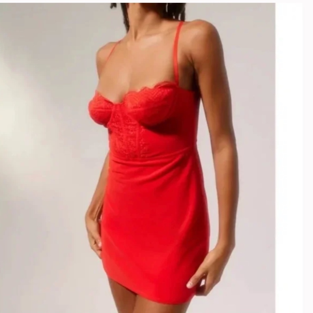 UO Modern Love Bustier Corset Sexy Night Club Love Hot LBD Chic Glam Mini Dress